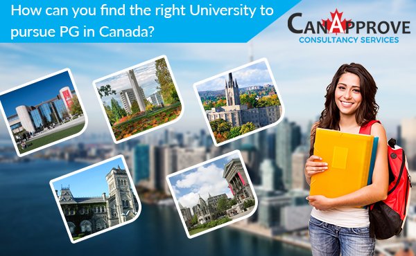 How can you find the right University to pursue PG in Canada?
