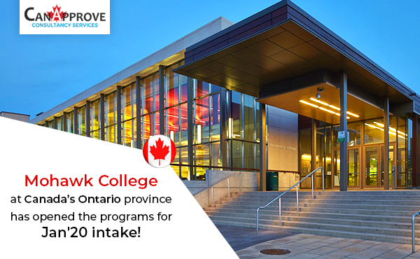 Mohawk College at Canada’s Ontario province has opened the programs for Jan’ 20 winter intake!