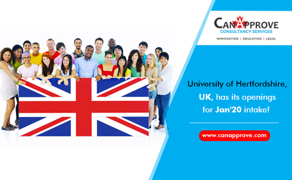The University of Hertfordshire in UK has opened the programs for Jan’20 intake