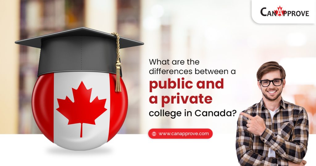 What are the differences between a public and a private college in Canada?