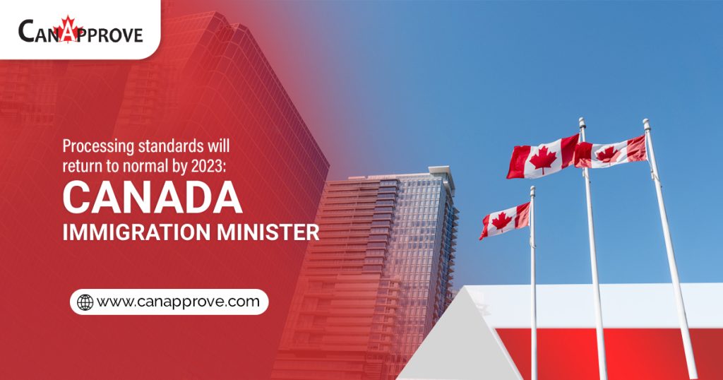Processing standards for immigration applications will return to normal by 2023