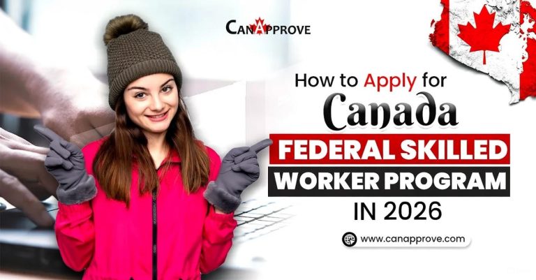 Promotional graphic for applying to Canada's Federal Skilled Worker Program in 2026, ideal for immigration and permanent residency guidance.