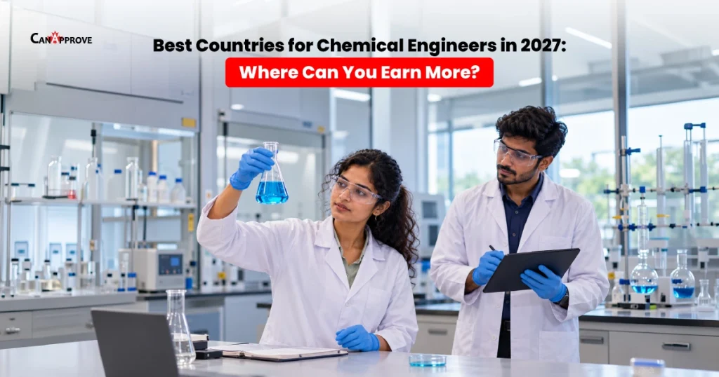 Chemical engineers conducting laboratory experiments, illustrating the best countries for chemical engineers in 2027 and global career opportunities.